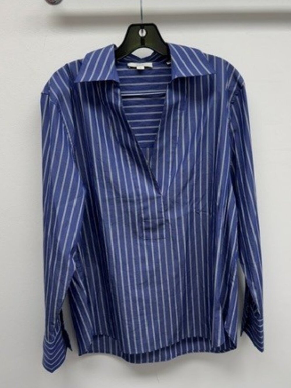 Vince Cotton Shirt -- Blue w/ White Stripes, Size S
